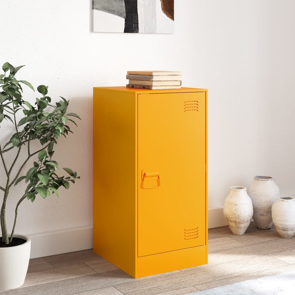 Buffet jaune moutarde 34,5x39x73 cm acier - XIOS