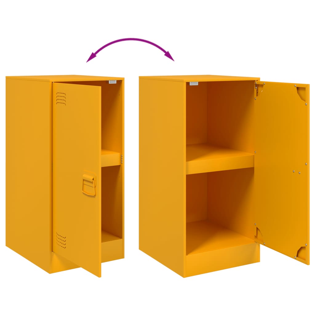 Buffet jaune moutarde 34,5x39x73 cm acier - XIOS