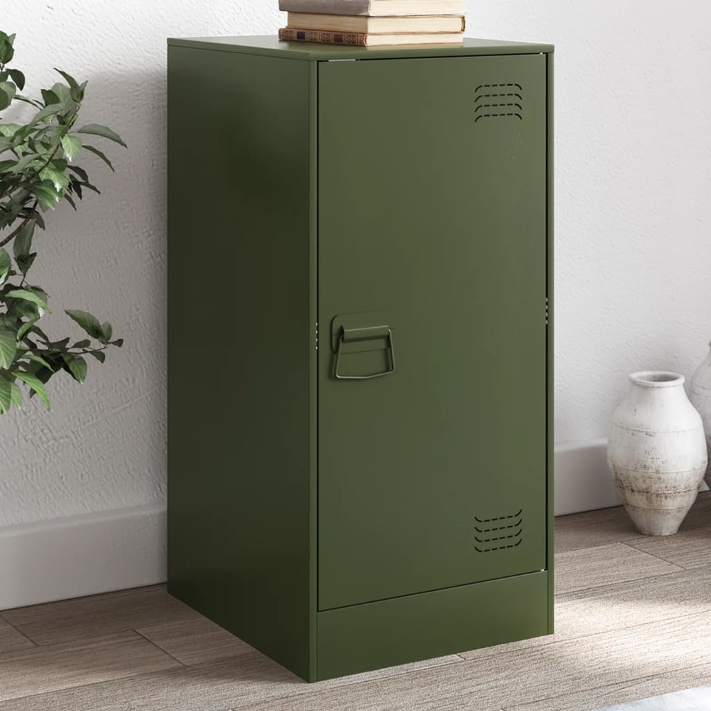 Buffet vert olive 34,5x39x73 cm acier - XIOS