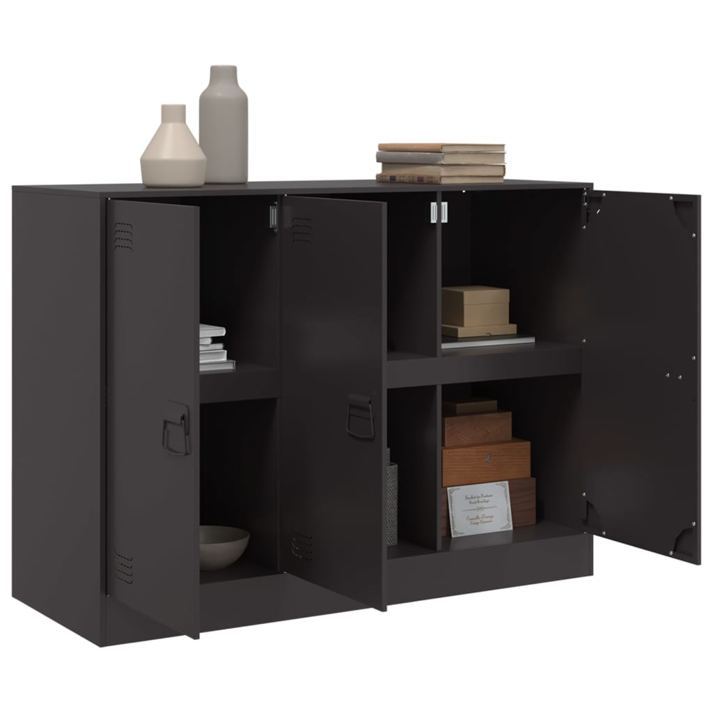 Buffet noir 99x39x73 cm acier