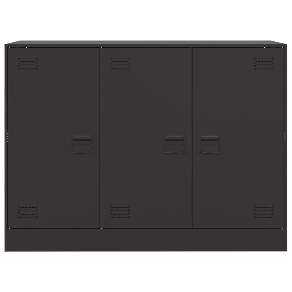 Buffet noir 99x39x73 cm acier