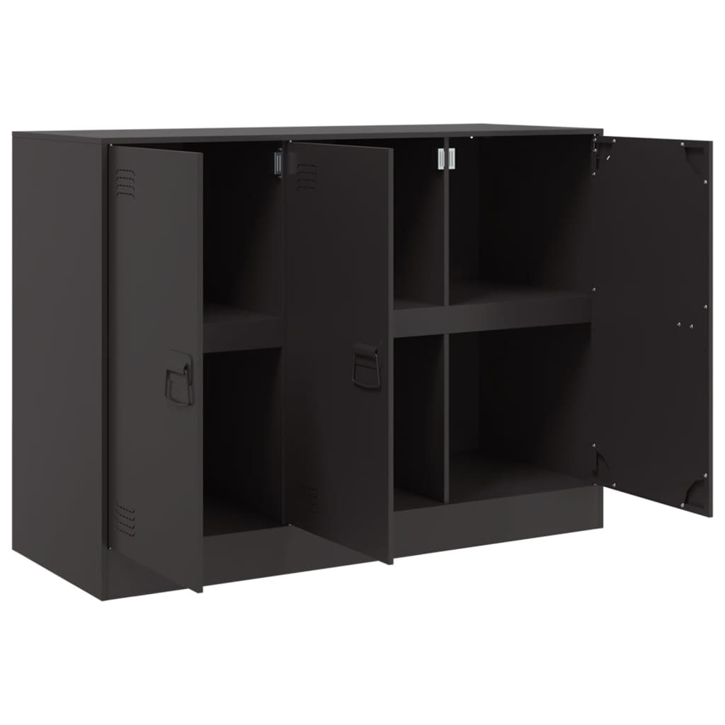 Buffet noir 99x39x73 cm acier