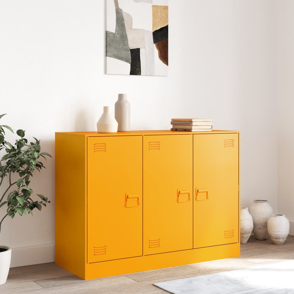 Buffet jaune moutarde 99x39x73 cm acier - XIOS