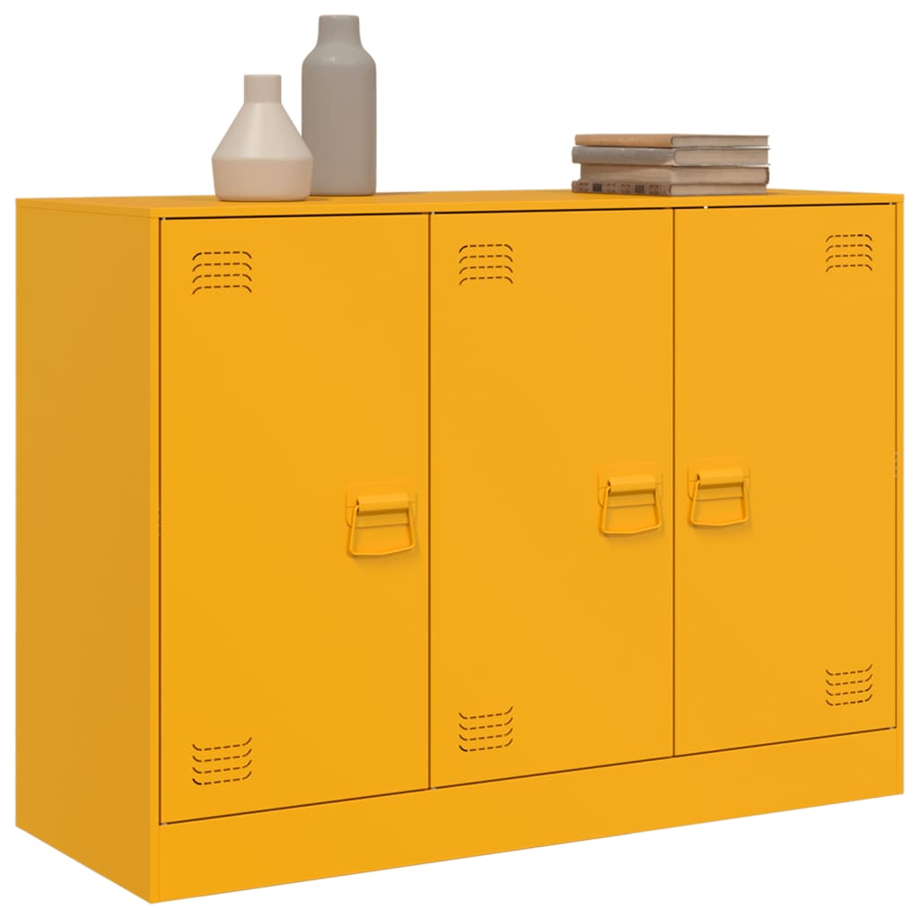 Buffet jaune moutarde 99x39x73 cm acier - XIOS