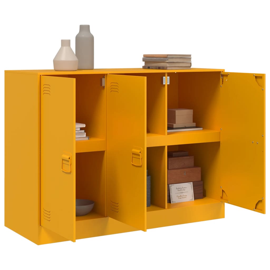 Buffet jaune moutarde 99x39x73 cm acier - XIOS