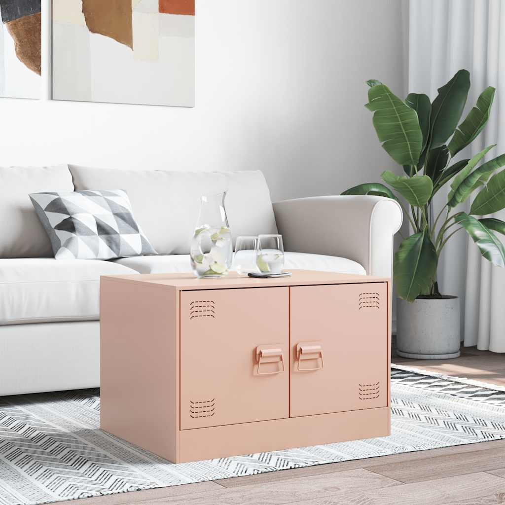 Table basse rose 67x50x44 cm acier - XIOS