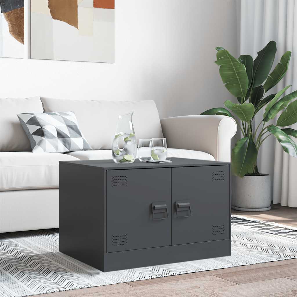 Table basse anthracite 67x50x44 cm acier - XIOS