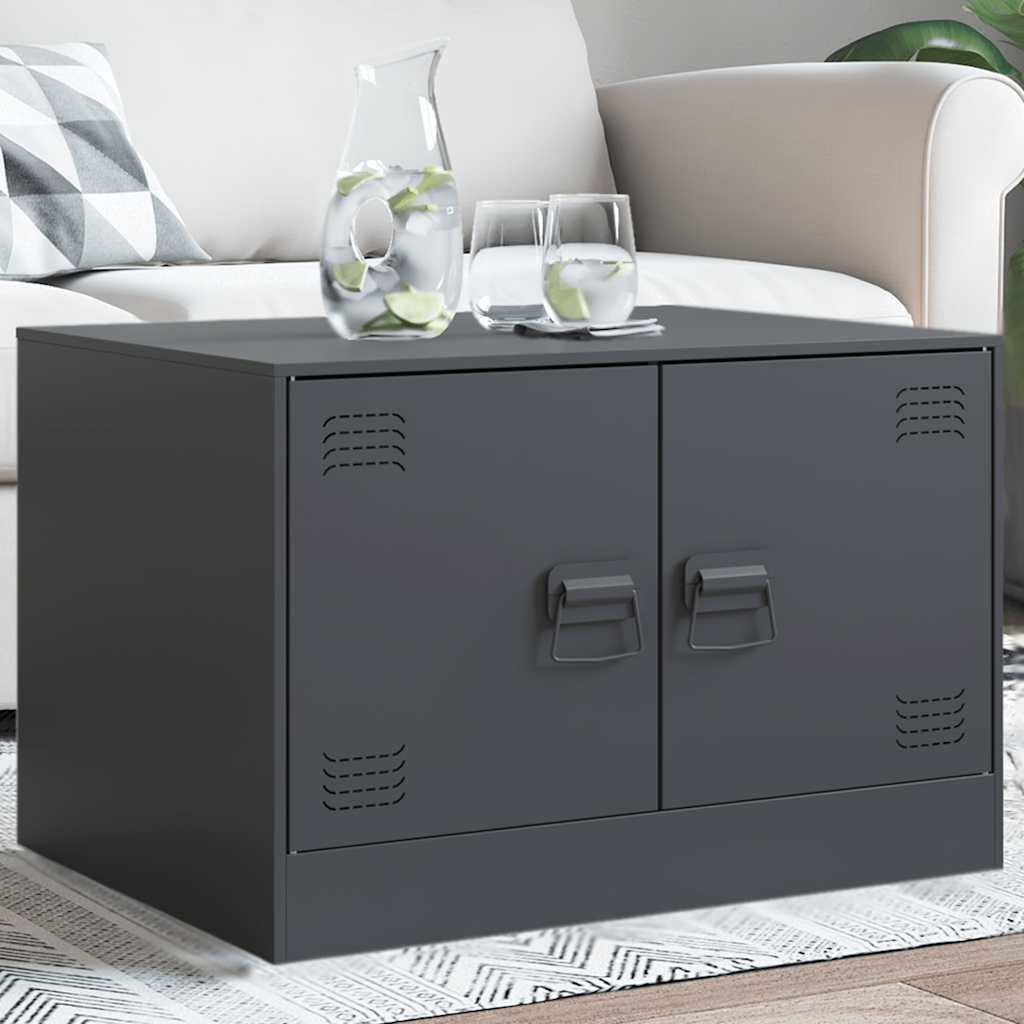 Table basse anthracite 67x50x44 cm acier - XIOS