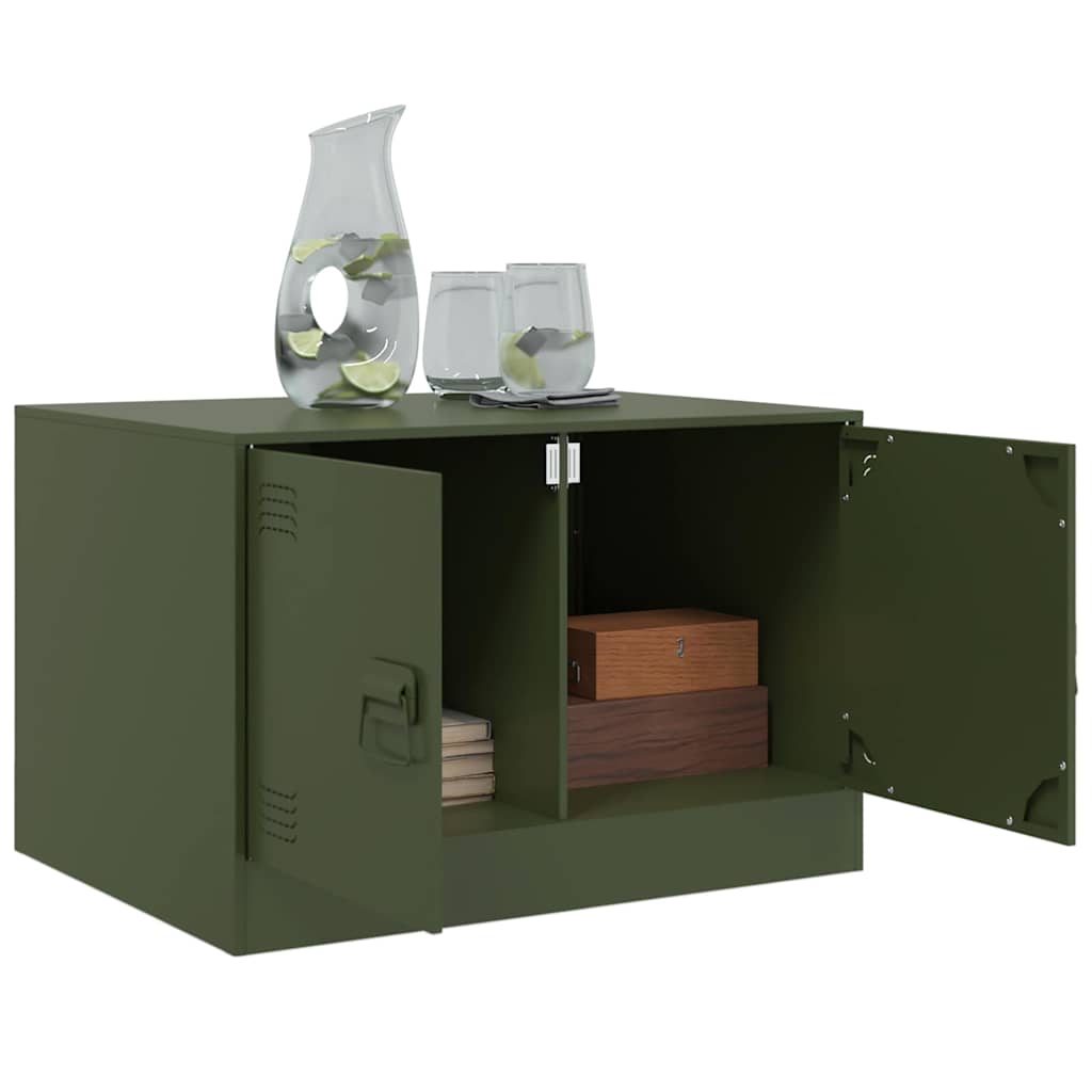 Table basse vert olive 67x50x44 cm acier - XIOS