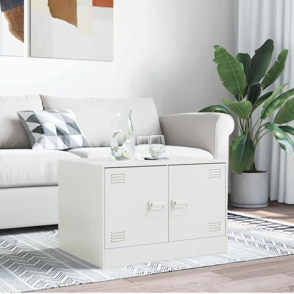 Table basse blanc 67x50x44 cm acier - XIOS