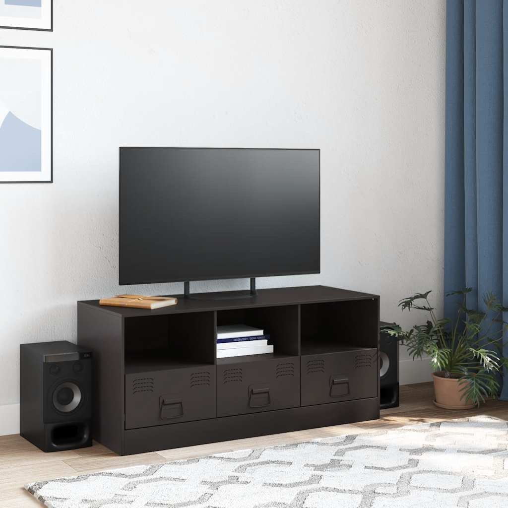 Meuble TV noir 99x39x44 cm acier - XIOS