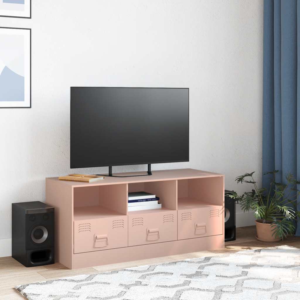 Meuble TV rose 99x39x44 cm acier - XIOS