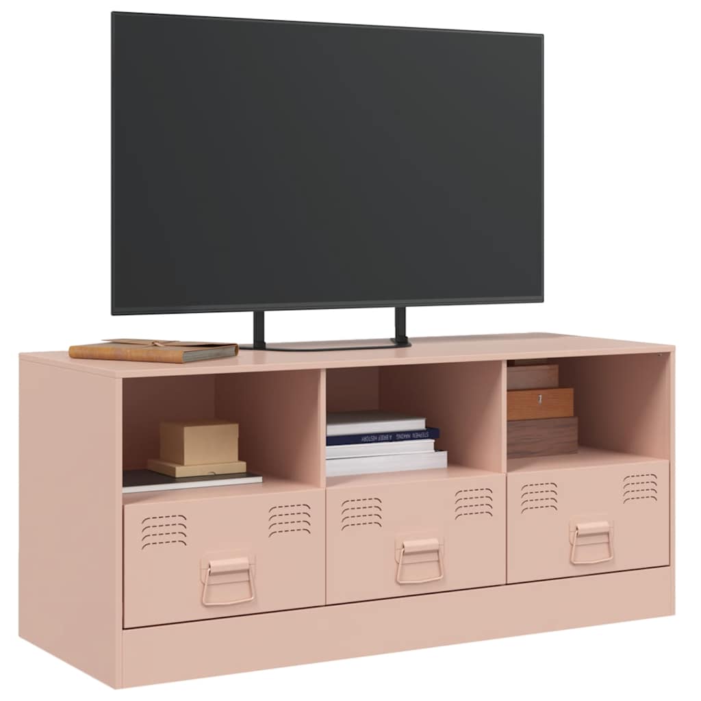 Meuble TV rose 99x39x44 cm acier - XIOS