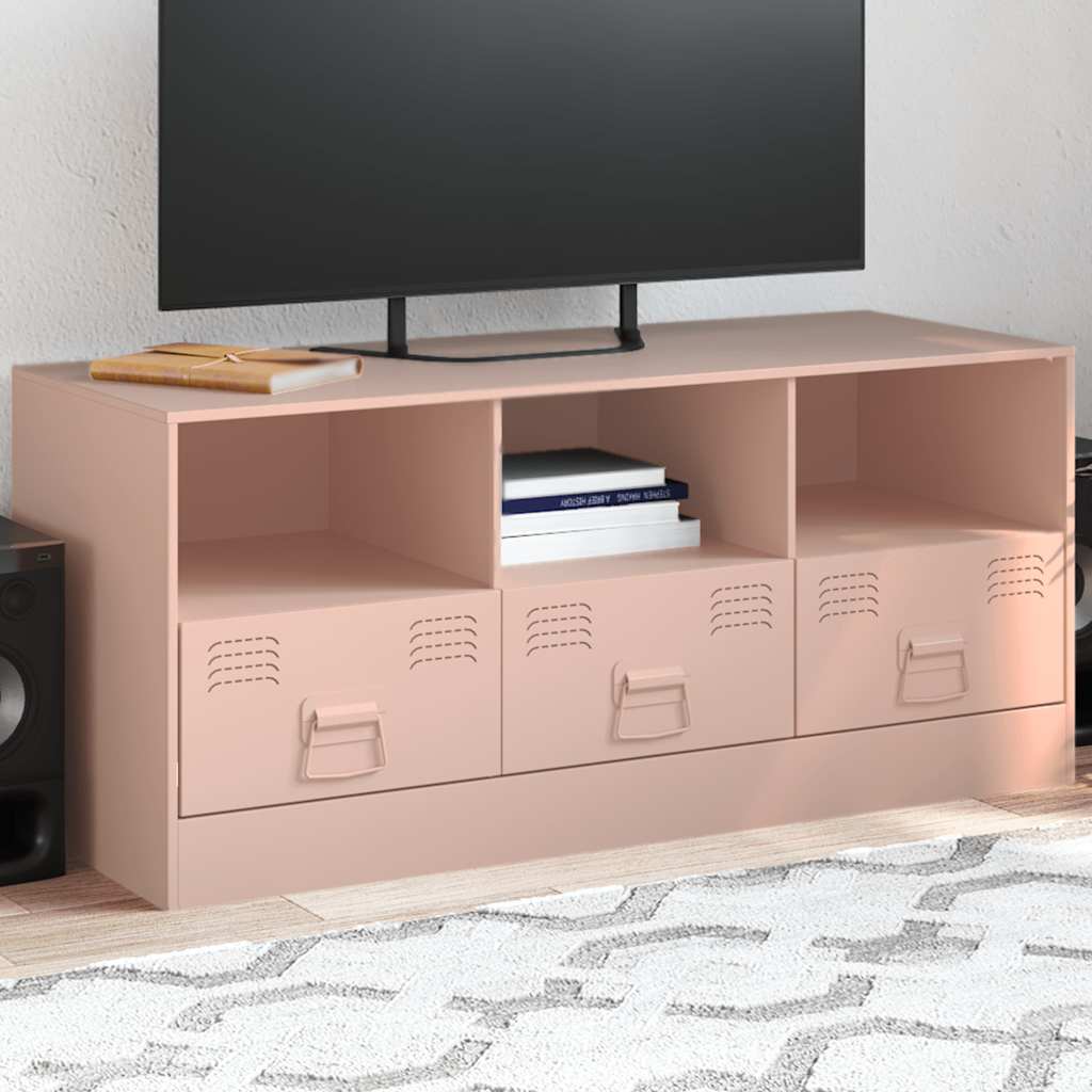 Meuble TV rose 99x39x44 cm acier - XIOS