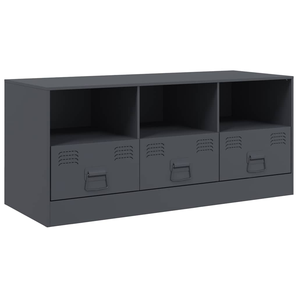 Meuble TV anthracite 99x39x44 cm acier - XIOS
