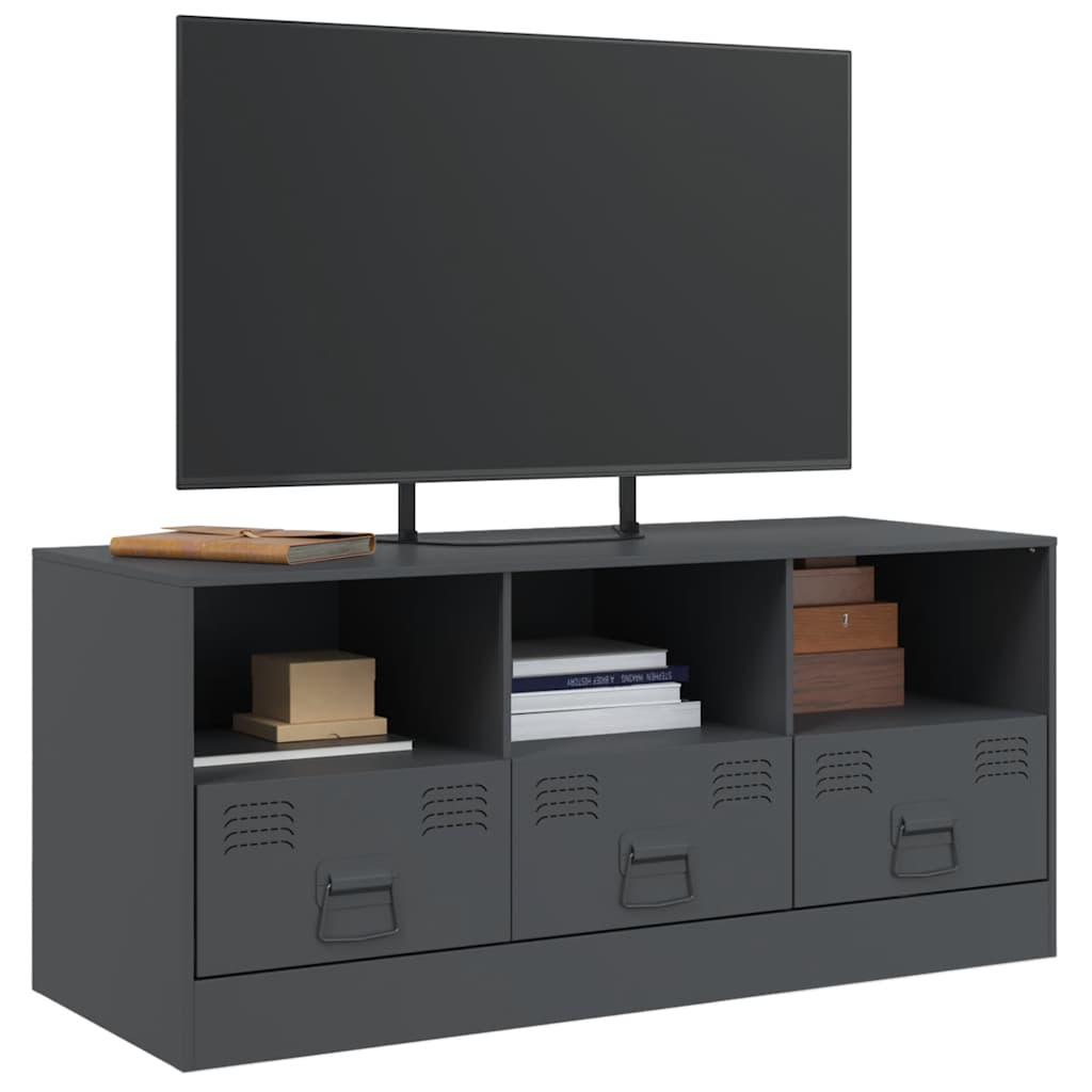 Meuble TV anthracite 99x39x44 cm acier - XIOS