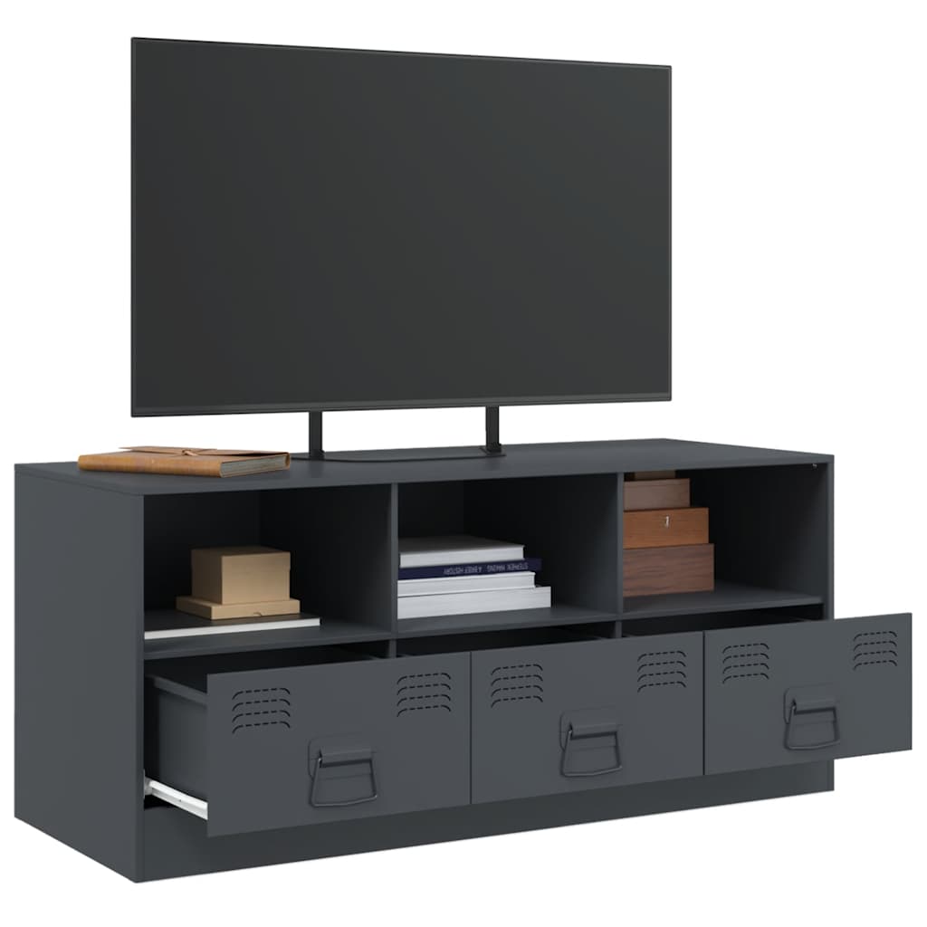Meuble TV anthracite 99x39x44 cm acier - XIOS