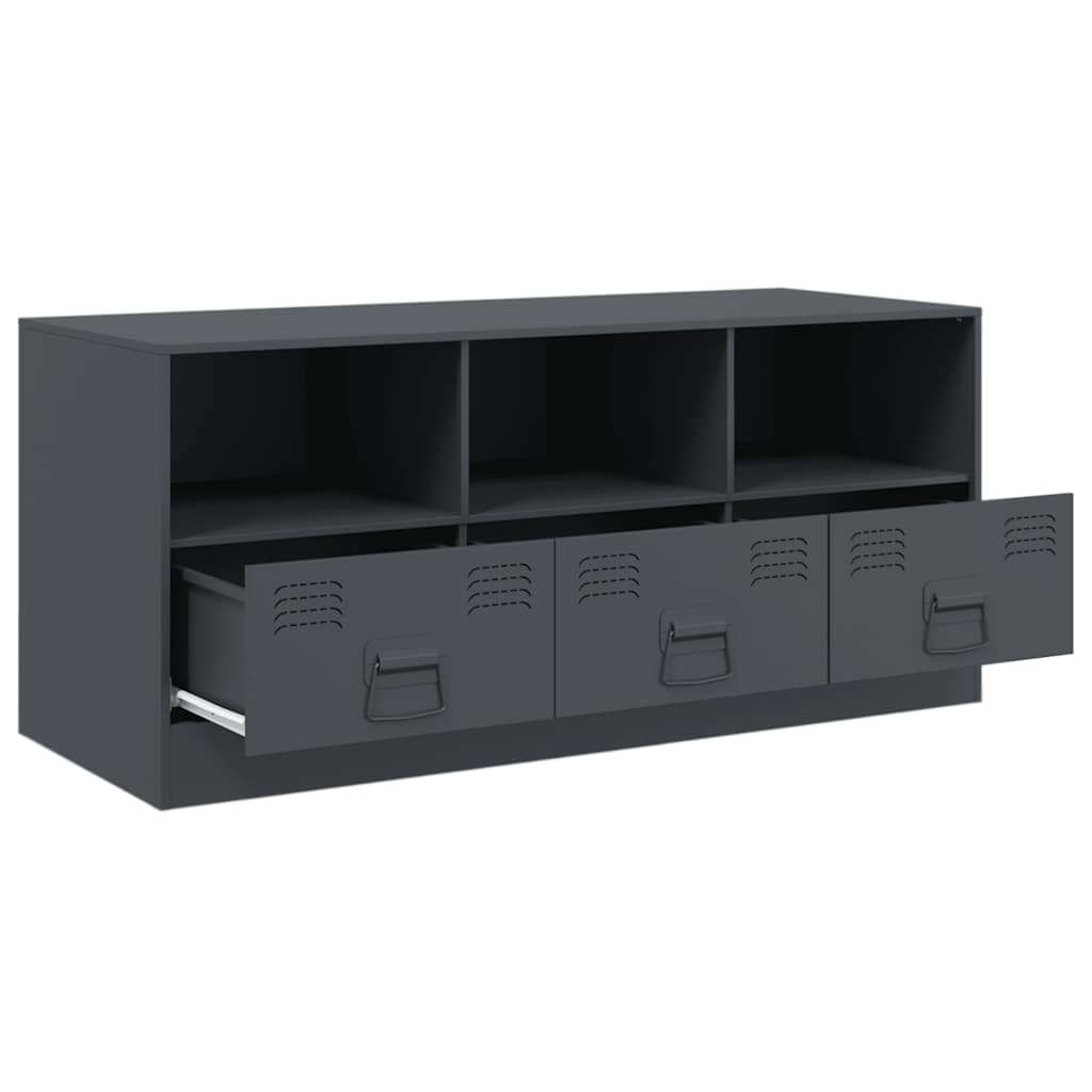 Meuble TV anthracite 99x39x44 cm acier - XIOS