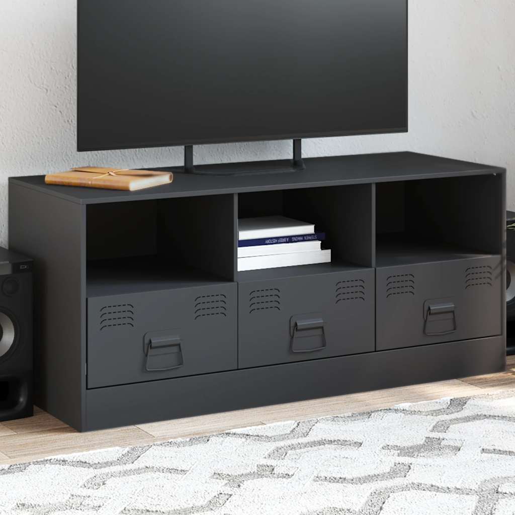 Meuble TV anthracite 99x39x44 cm acier - XIOS