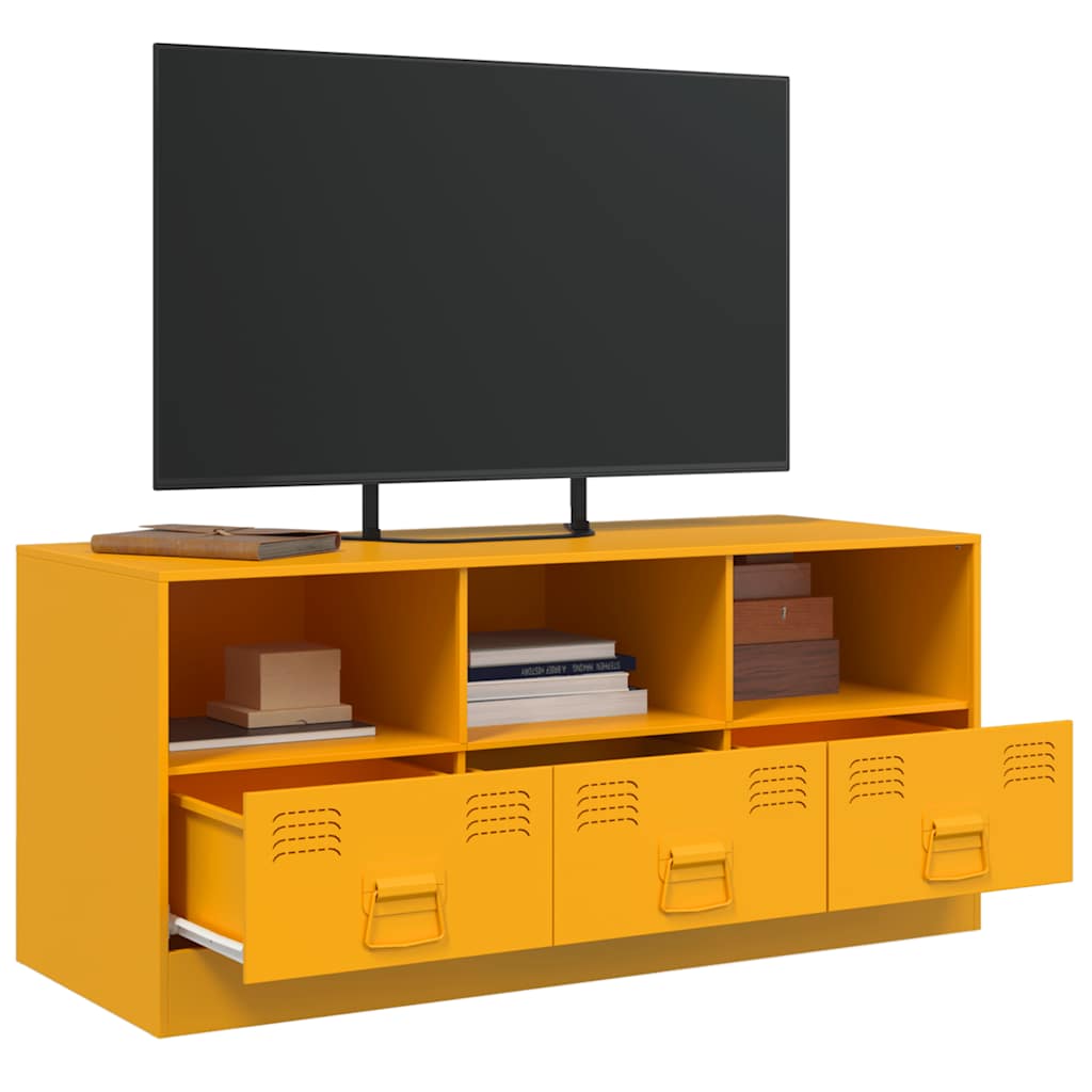 Meuble TV jaune moutarde 99x39x44 cm acier - XIOS