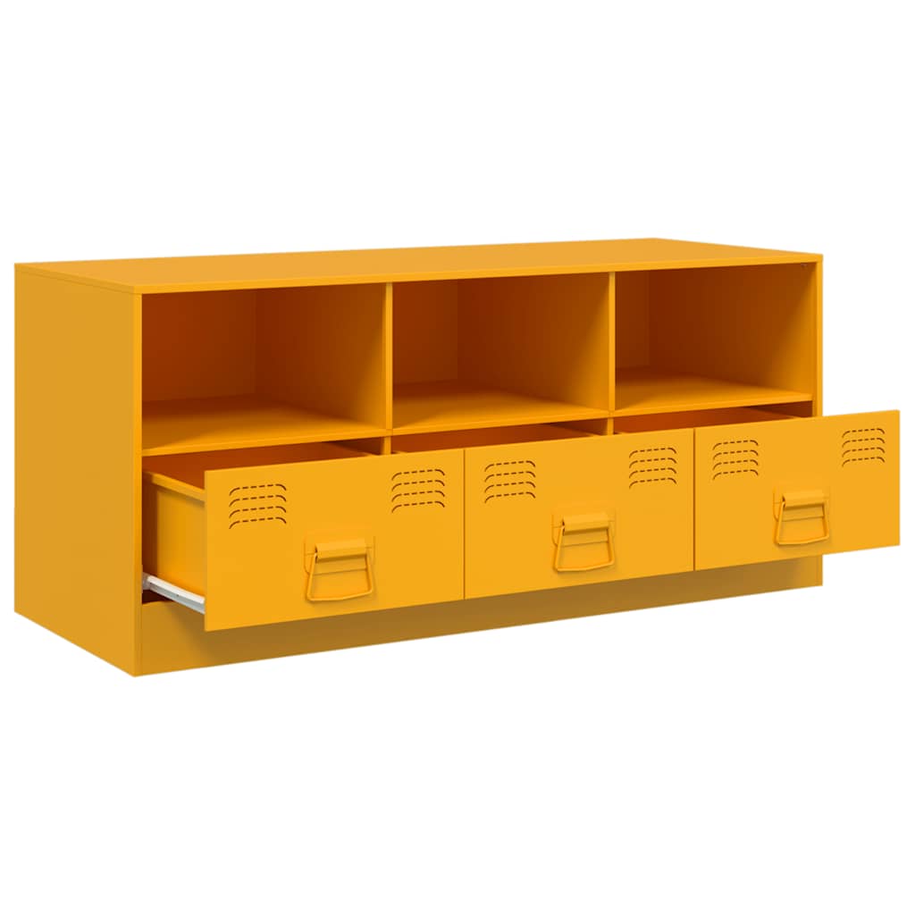 Meuble TV jaune moutarde 99x39x44 cm acier - XIOS