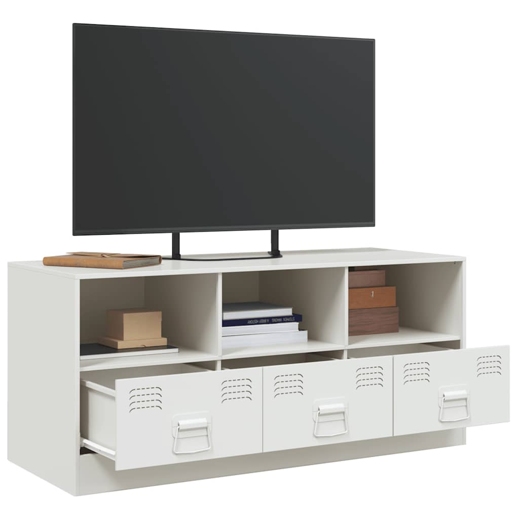 Meuble TV blanc 99x39x44 cm acier - XIOS