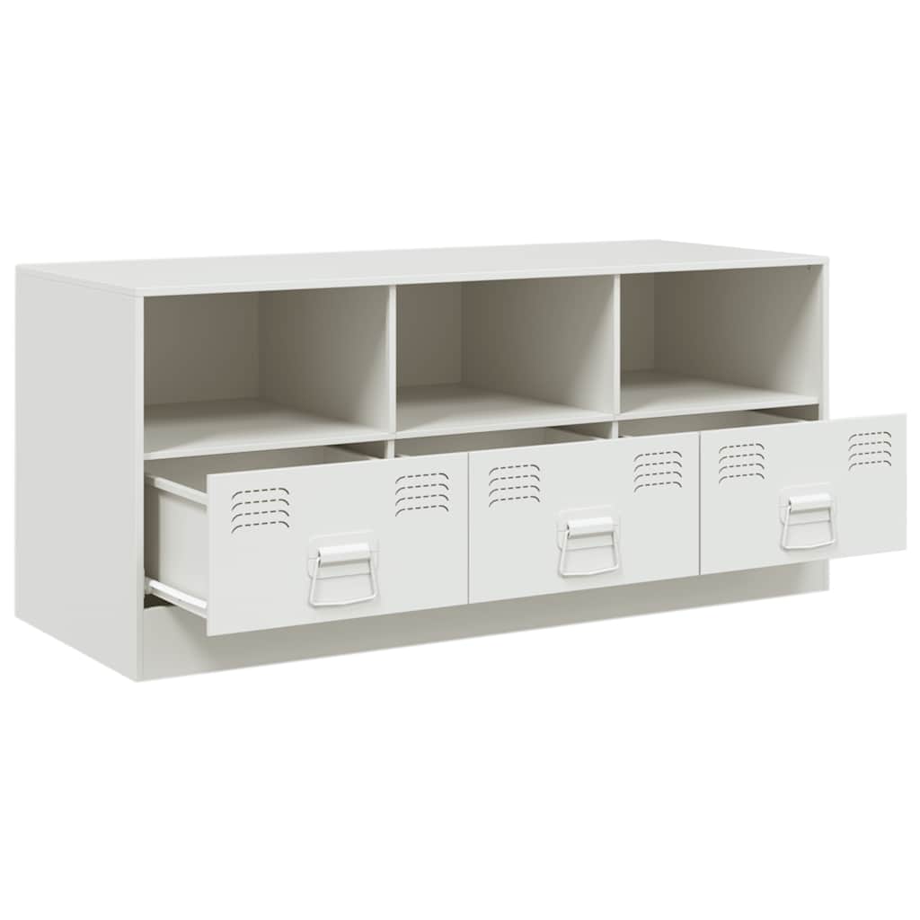 Meuble TV blanc 99x39x44 cm acier - XIOS