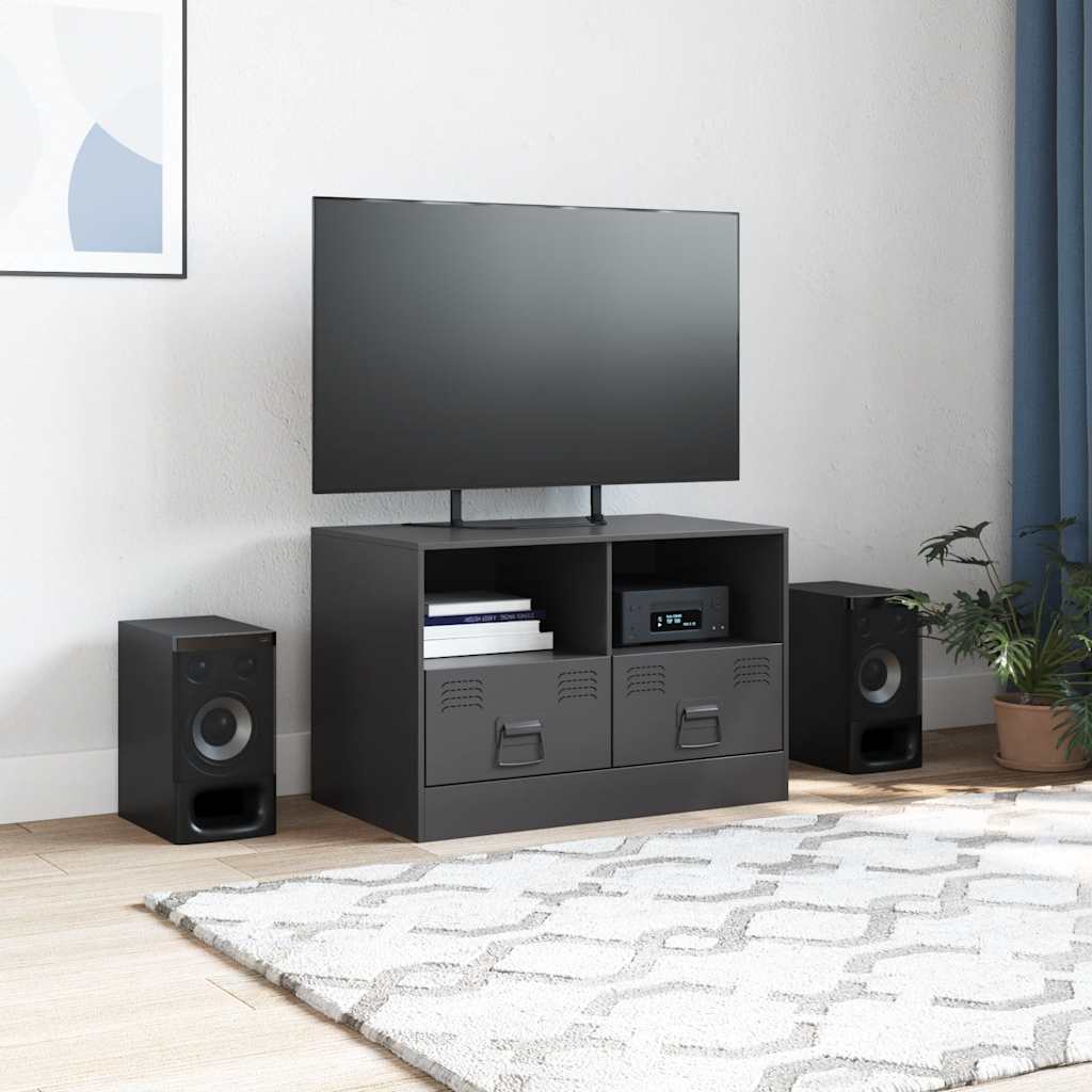 Meuble TV noir 67x39x44 cm acier - XIOS