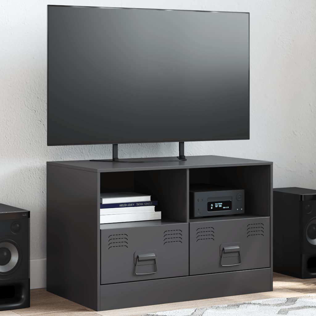Meuble TV noir 67x39x44 cm acier - XIOS