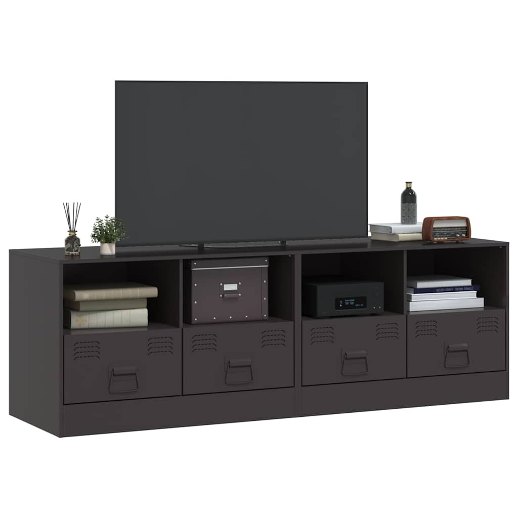 Meubles TV 2 pcs noir 67x39x44 cm acier - XIOS