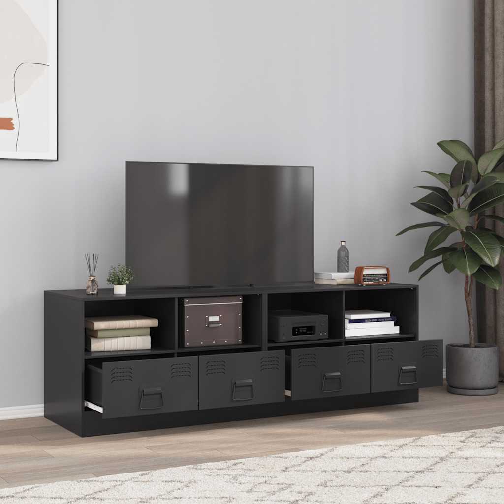 Meubles TV 2 pcs noir 67x39x44 cm acier - XIOS