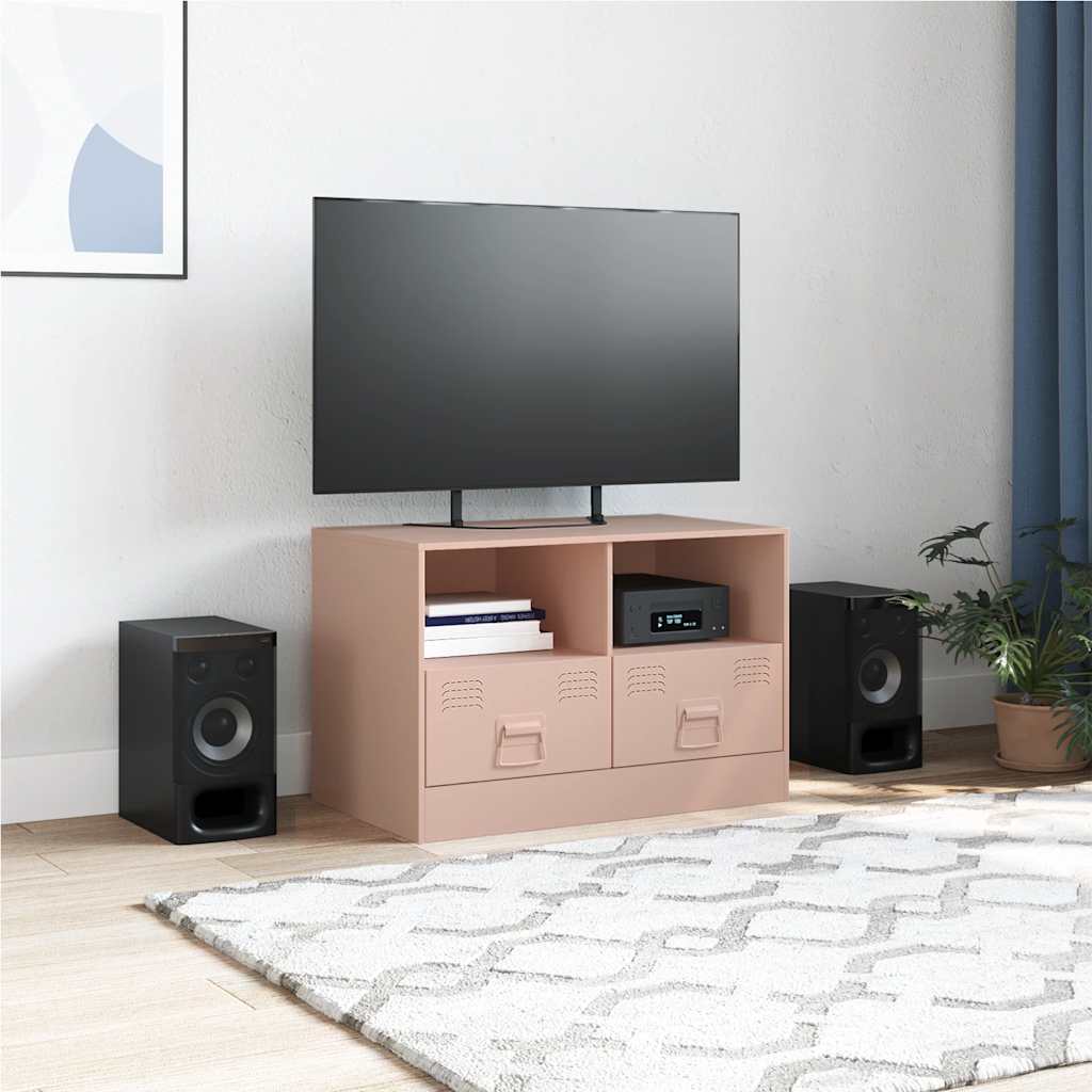 Meuble TV rose 67x39x44 cm acier - XIOS