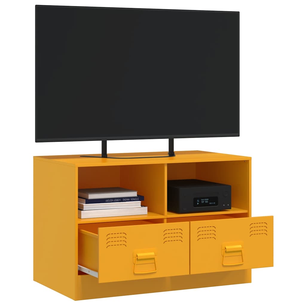 Meuble TV jaune moutarde 67x39x44 cm acier - XIOS