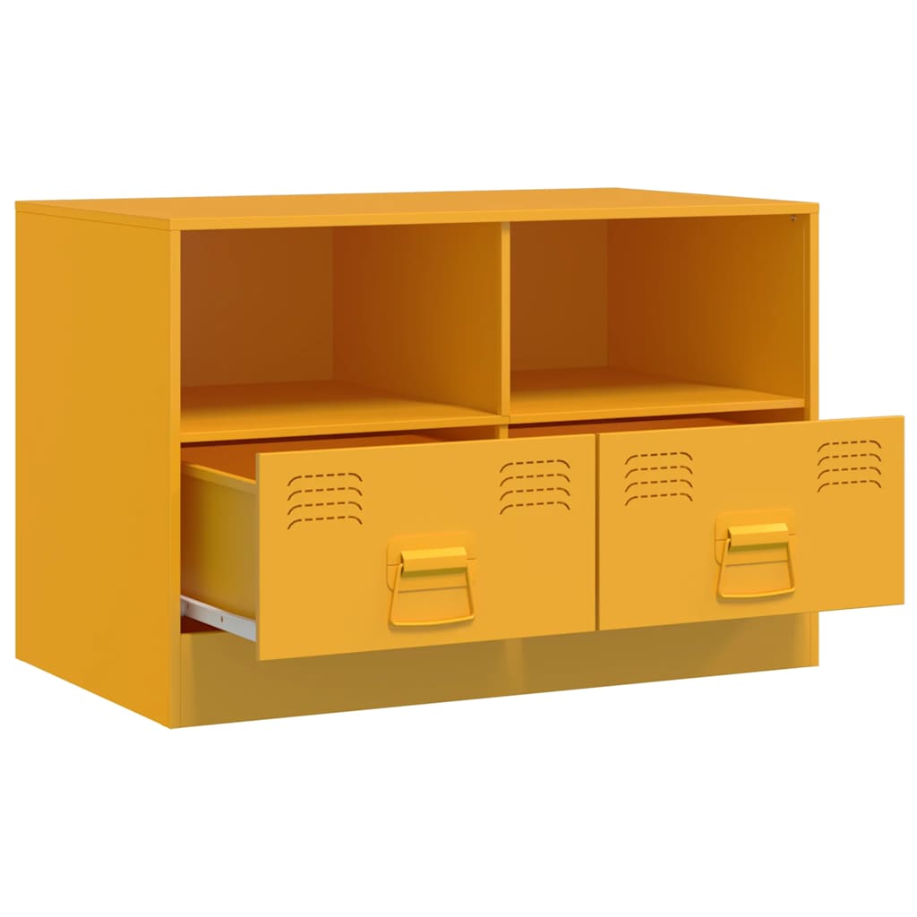 Meuble TV jaune moutarde 67x39x44 cm acier - XIOS