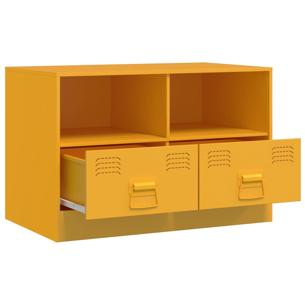 Meubles TV 2 pcs jaune moutarde 67x39x44 cm acier - XIOS