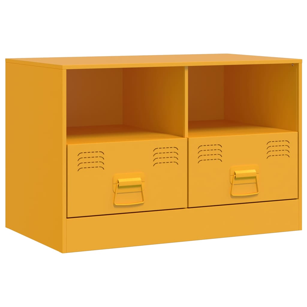 Meubles TV 2 pcs jaune moutarde 67x39x44 cm acier - XIOS
