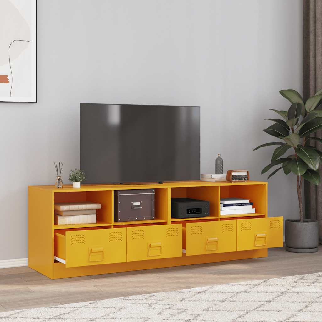 Meubles TV 2 pcs jaune moutarde 67x39x44 cm acier - XIOS