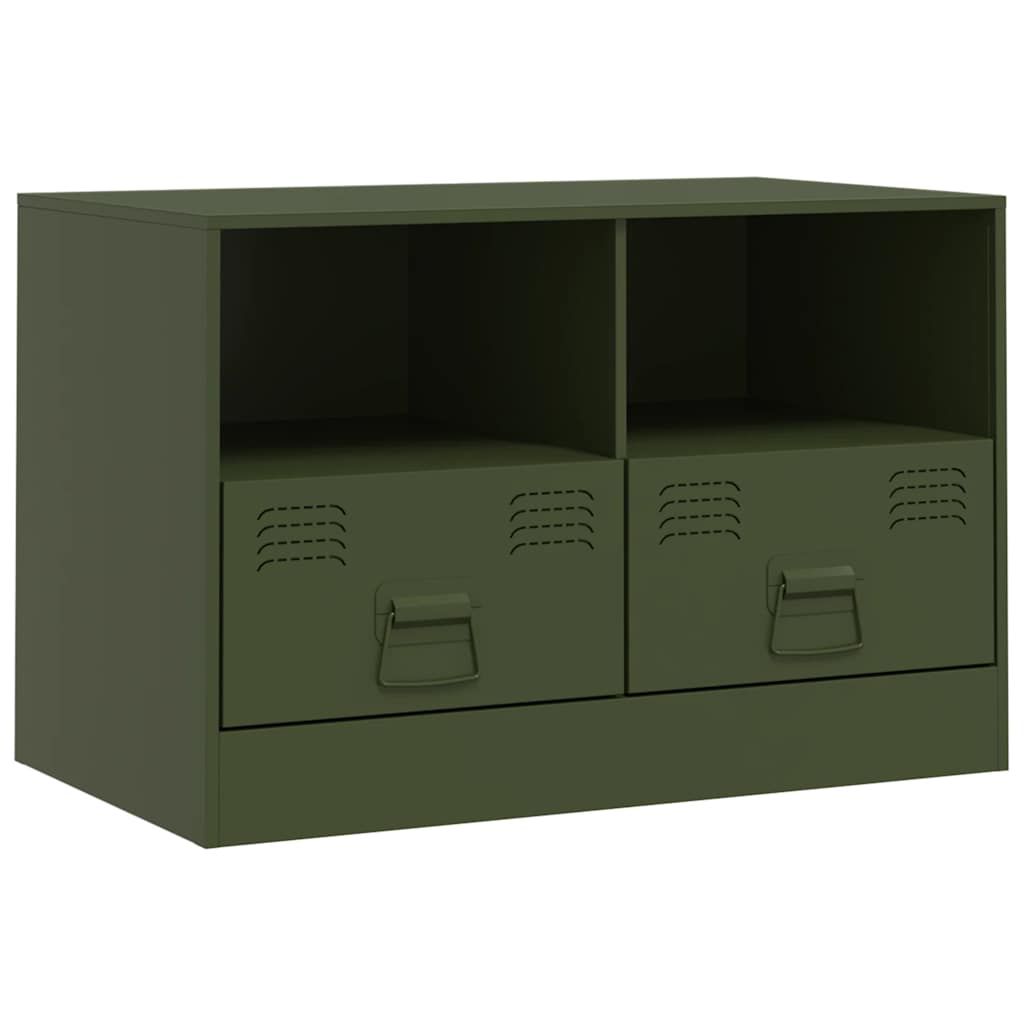 Meuble TV vert olive 67x39x44 cm acier - XIOS