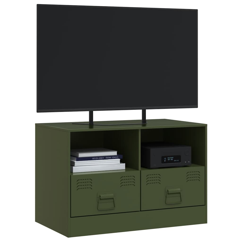 Meuble TV vert olive 67x39x44 cm acier - XIOS