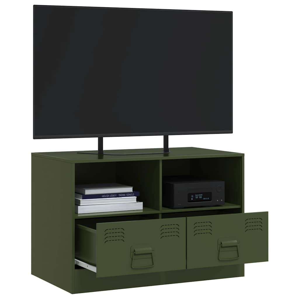 Meuble TV vert olive 67x39x44 cm acier - XIOS