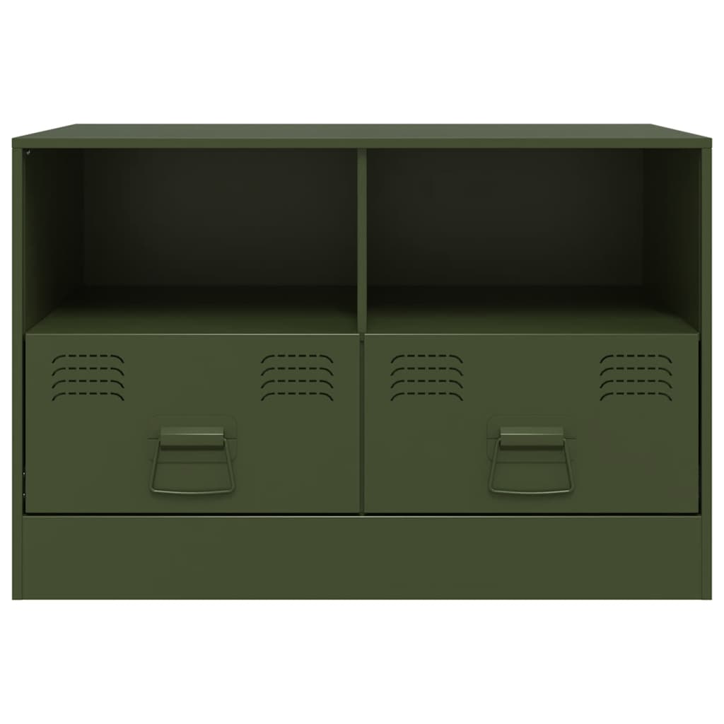 Meubles TV 2 pcs vert olive 67x39x44 cm acier - XIOS