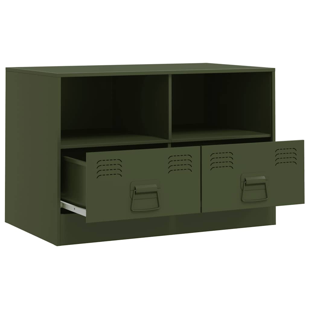 Meubles TV 2 pcs vert olive 67x39x44 cm acier - XIOS