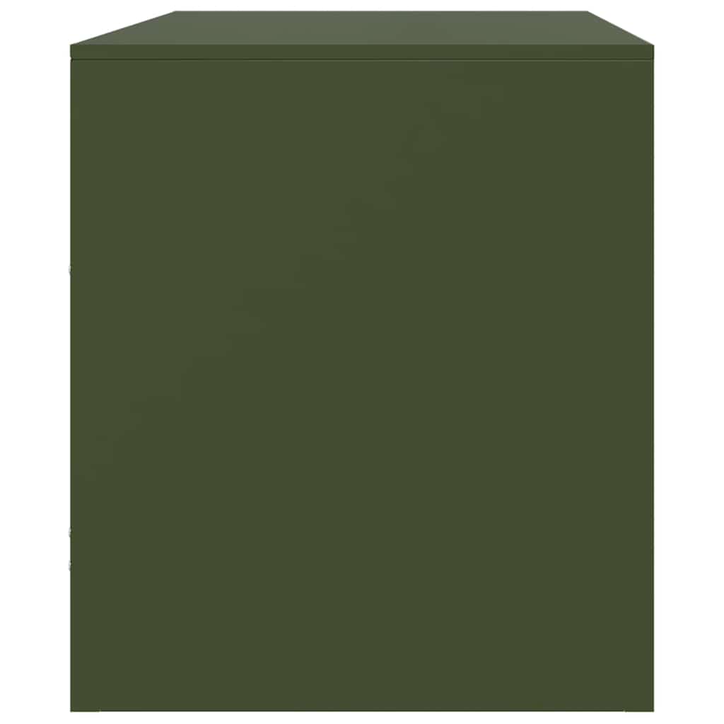 Meubles TV 2 pcs vert olive 67x39x44 cm acier - XIOS