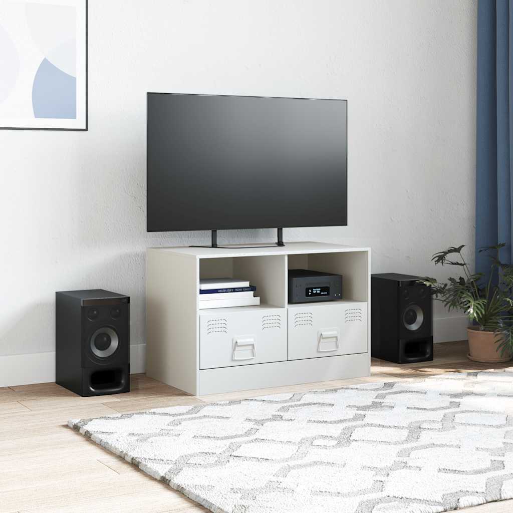 Meuble TV blanc 67x39x44 cm acier - XIOS