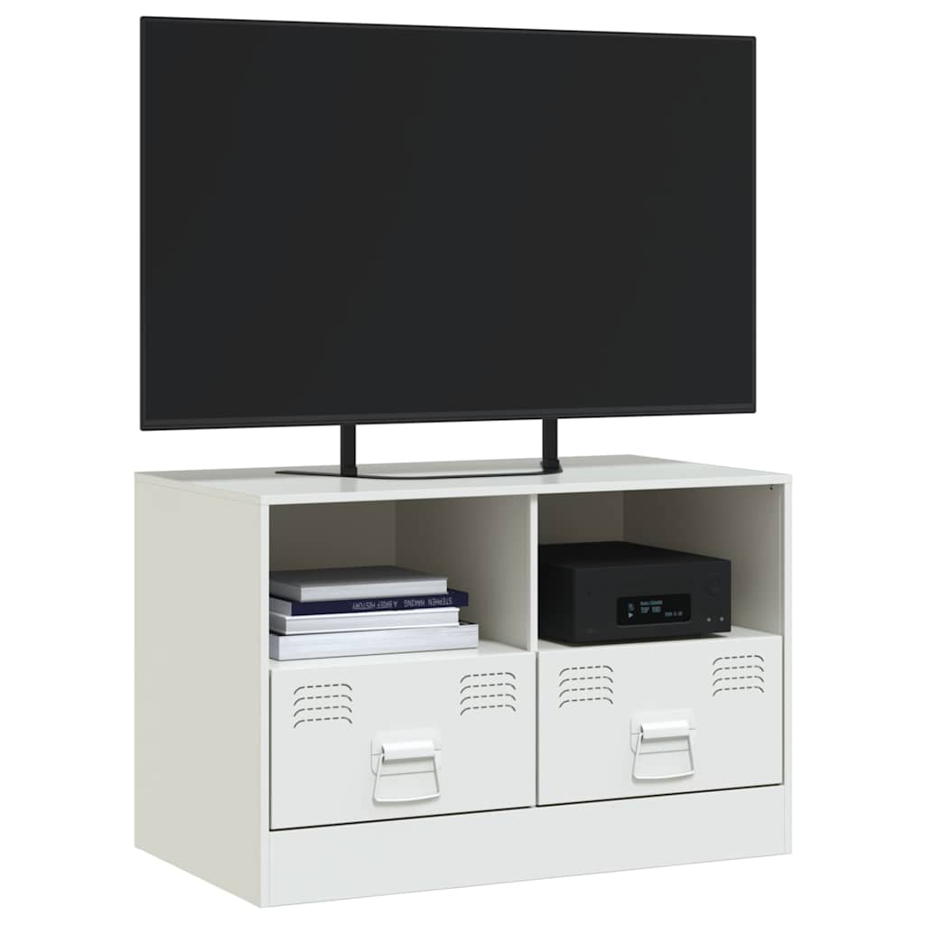 Meuble TV blanc 67x39x44 cm acier - XIOS