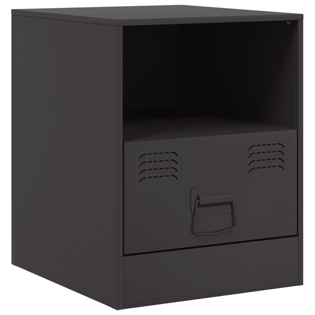 Table de chevet noir 34,5x39x44 cm acier - XIOS