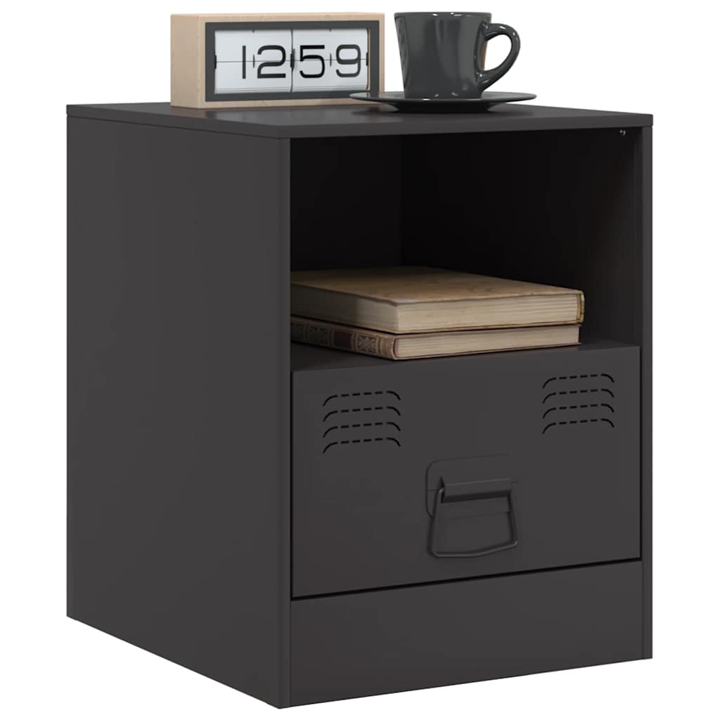 Tables de chevet 2 pcs noir 34,5x39x44 cm acier - XIOS
