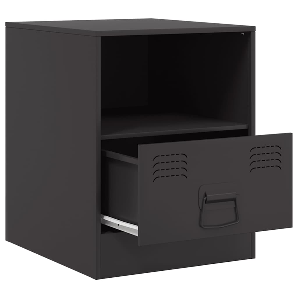 Tables de chevet 2 pcs noir 34,5x39x44 cm acier - XIOS