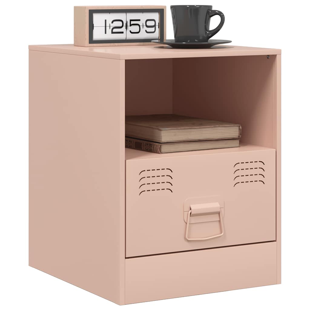 Tables de chevet 2 pcs rose 34,5x39x44 cm acier - XIOS