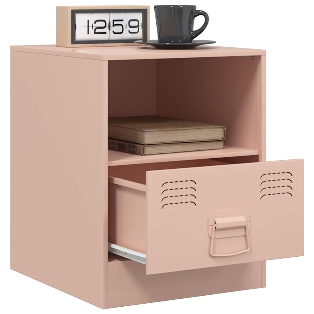 Tables de chevet 2 pcs rose 34,5x39x44 cm acier - XIOS